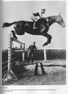 My fave image from the book - Major Henrique Calllado jumping 1.60 metres without any tack!